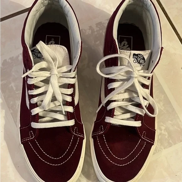 Vans Burgundy High-Top Sneakers - Picture 1 of 4